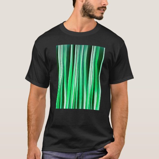 Artistic Vertical Stripes Aquamarine Green Hues T-Shirt (Vorderseite)