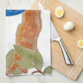 Artistic Watercolor Bird Blue Cuckoshrike Geschirrtuch (Viertel Falte)