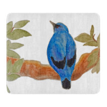 Artistic Watercolor Bird Blue Cuckoshrike
