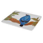 Artistic Watercolor Bird Blue Cuckoshrike Schneidebrett (Ecke)
