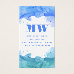 Artistic Watercolor Blue Green