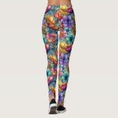 Artistic Watercolor Floral Leggings (Rückseite)