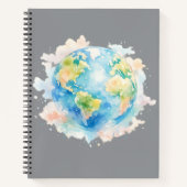 Artistic Watercolor Globe Notebook Notizblock (Vorderseite)