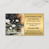 Artistic Watercolor Lotus Meditation Yoga Visitenkarte (Rückseite)