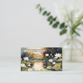 Artistic Watercolor Lotus Meditation Yoga Visitenkarte (Stehend Vorderseite)