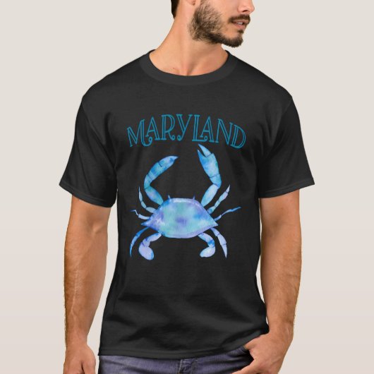 Artistic Watercolor Maryland Blue Crab T-Shirt (Vorderseite)