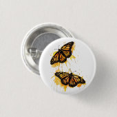 Artistic Watercolor Monarch Butterfly Nature Art Button (Vorne & Hinten)