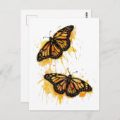 Artistic Watercolor Monarch Butterfly Nature Art Postkarte (Vorne/Hinten)