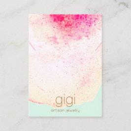 Artistic Watercolor Necklace Display Holder Visitenkarte