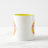 Artistic Watercolor Poppy Wreath Monogram Zweifarbige Tasse (Mittel)