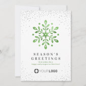 Artistic Watercolor Snowflake Green Weihnachtskart Einladung (Vorderseite)