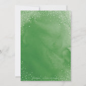 Artistic Watercolor Snowflake Green Weihnachtskart Einladung (Rückseite)