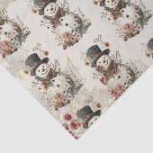 Artistic Watercolor Snowman Beige Floral Seidenpapier (Ausschnitt)