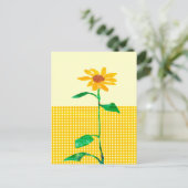 Artistic Watercolor Sonnenblume Gingham Patterns Postkarte (Stehend Vorderseite)