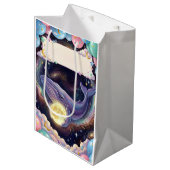 Artistic Whale & Moon Gift Bag for Any Occasion Mittlere Geschenktüte (Vorderseite Schrägansicht)