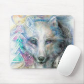 Artistic White Wolf Mousepad (Mit Mouse)
