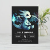 Artistic Winged Dragon Birthday Einladung (Stehend Vorderseite)