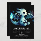 Artistic Winged Dragon Birthday Einladung (Vorne/Hinten)