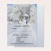 Artistic Winter Wonderland Dream Wedding RSVP Card Einladung