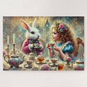 Artistic Wonderland Tea Party Alice & Rabbit Puzzle (Horizontal)