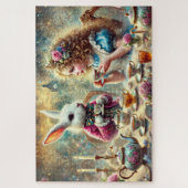 Artistic Wonderland Tea Party Alice & Rabbit Puzzle (Vertikal)