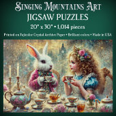 Artistic Wonderland Tea Party Alice & Rabbit Puzzle