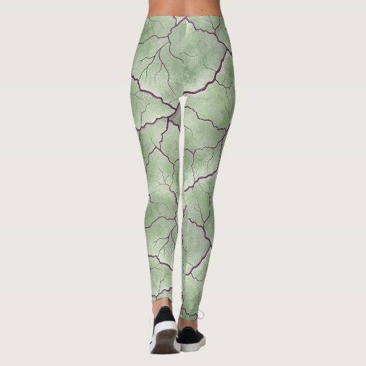 Artistic Zombie Skin Texture Pattern Leggings (Rückseite)