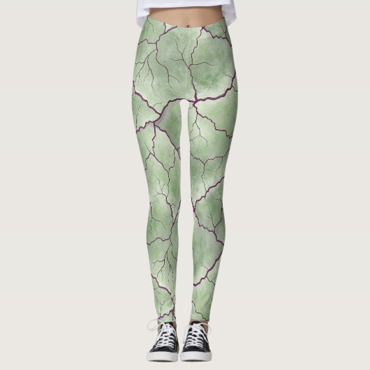 Artistic Zombie Skin Texture Pattern Leggings (Vorderseite)
