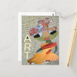 Artistiek figuur Art met bloemen hoed love nature Postkarte