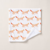 Artistisch Abstrakte Waldroten Füchse Badhandtuch Set (Waschlappen)