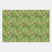 Artistisch floral gefleckte grüne Gräser Rote Pfla Geschenkpapier Set (Vorderseite 2)