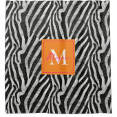 Artistisch Zebra Streifen Orange & Hot Pink Monogr Duschvorhang (Vorderseite)