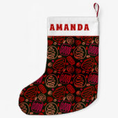 Artistisch Zeichnend, festlich roter Einzeilenname Kleiner Weihnachtsstrumpf (Rückseite)