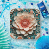 Artistische 3D-Blumenanordnung Pappteller (Party)