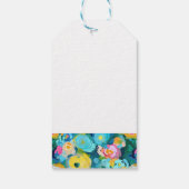 Artistische bemalte Blume farbenfroher Sommer Schö Geschenkanhänger (Rückseite)