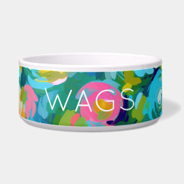 Artistische gestrichene Blume Haustiere NAME Farbi Napf