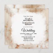 *~ Artistische Goldmarmorvenen AR2 Hochzeit Einladung (Vorne/Hinten)