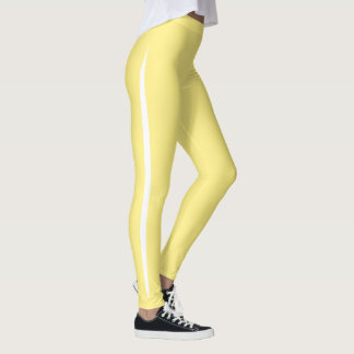 Artistische Pinselspitze Weiß auf Butter Gelb Leggings