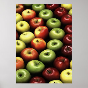 Artistische rote und grüne Äpfel angezeigt Poster