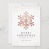 Artistische Schneeflocken Imitate Rose Weihnachtsk Einladung (Vorderseite)