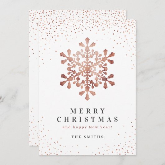 Artistische Schneeflocken Imitate Rose Weihnachtsk Einladung (Vorne/Hinten)