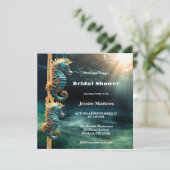 Artistische Seepferde Ozean Brautparty Einladung (Stehend Vorderseite)