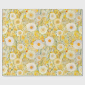 Artistische Wildblumen Gelb Orange White Happy Fun Geschenkpapier (Flach)