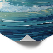 Artistische Zwei-Springer-Delphine Sonnenuntergang Poster (Ecke)