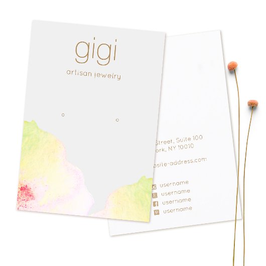 Artistischer Aquarellhalter Visitenkarte