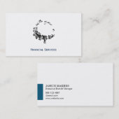 Artistischer Baum (blauer Akzent) Visitenkarte (Vorne/Hinten)