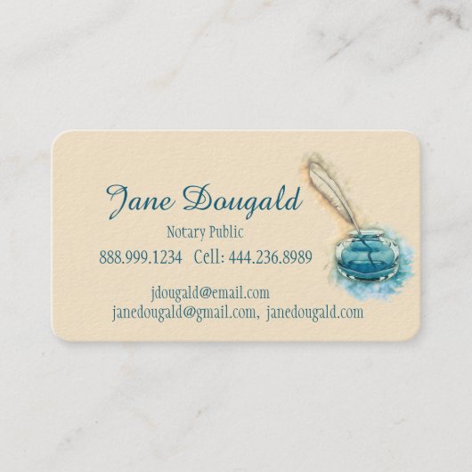 Artistischer Federpen Klassischer Notar Visitenkarte (Vorderseite)