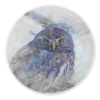 Artistisches Owl Keramikknauf
