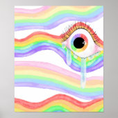 Artistisches Trippy-Rainbow-Auge mit Träne Poster (Vorne)