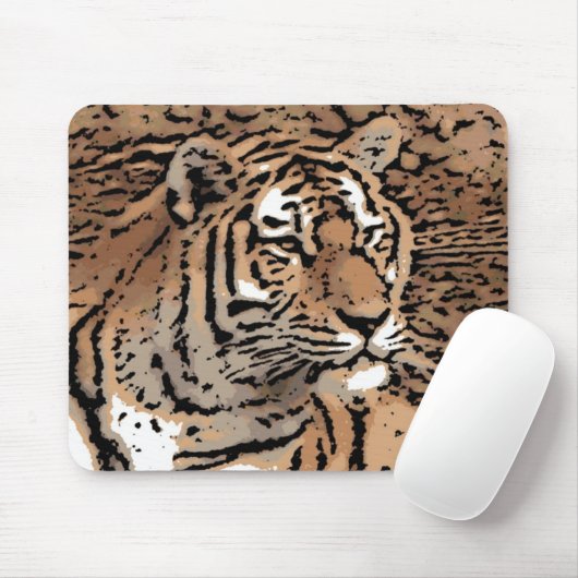 Artistisches Wildtiger-Mousepad Mousepad (Mit Mouse)